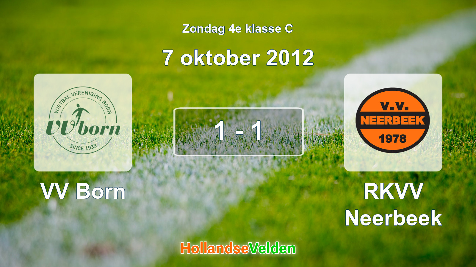 Gespeelde wedstrijd: VV Born - RKVV Neerbeek 1 - 1 (7 oktober 2012)