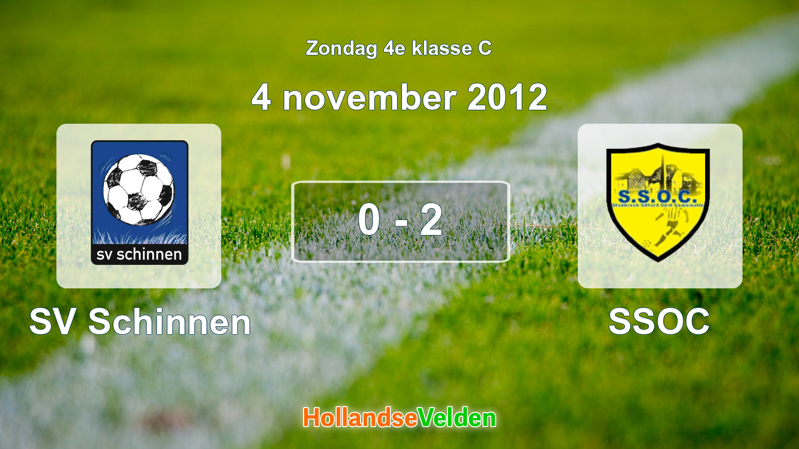 Gespeelde wedstrijd: SV Schinnen - SSOC 0 - 2 (4 november 2012)
