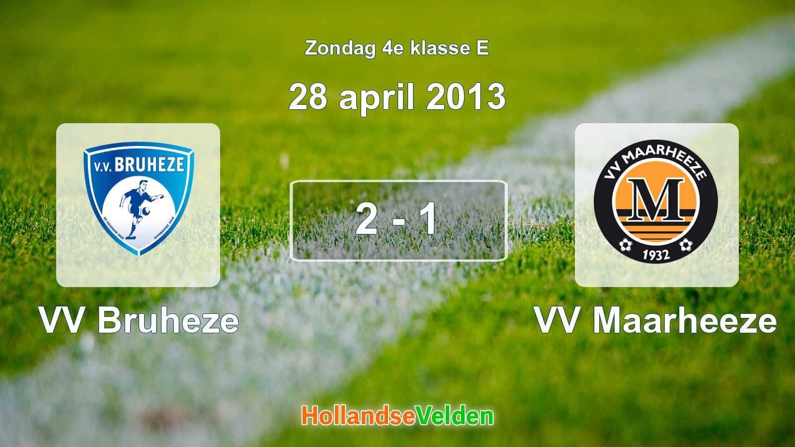 Gespeelde wedstrijd: VV Bruheze - VV Maarheeze 2 - 1 (28 april 2013)
