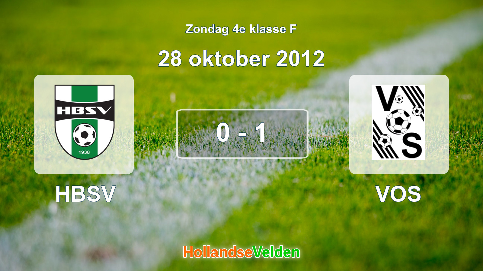 Gespeelde wedstrijd: HBSV - VOS 0 - 1 (28 oktober 2012)