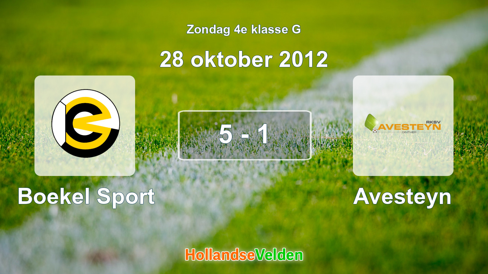 Gespeelde wedstrijd: Boekel Sport - Avesteyn 5 - 1 (28 oktober 2012)