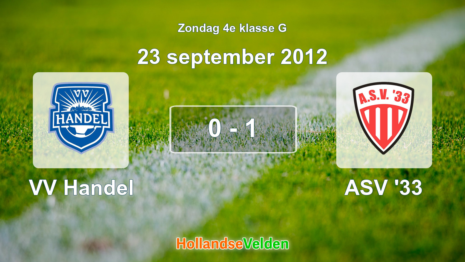 Gespeelde wedstrijd: VV Handel - ASV '33 0 - 1 (23 september 2012)