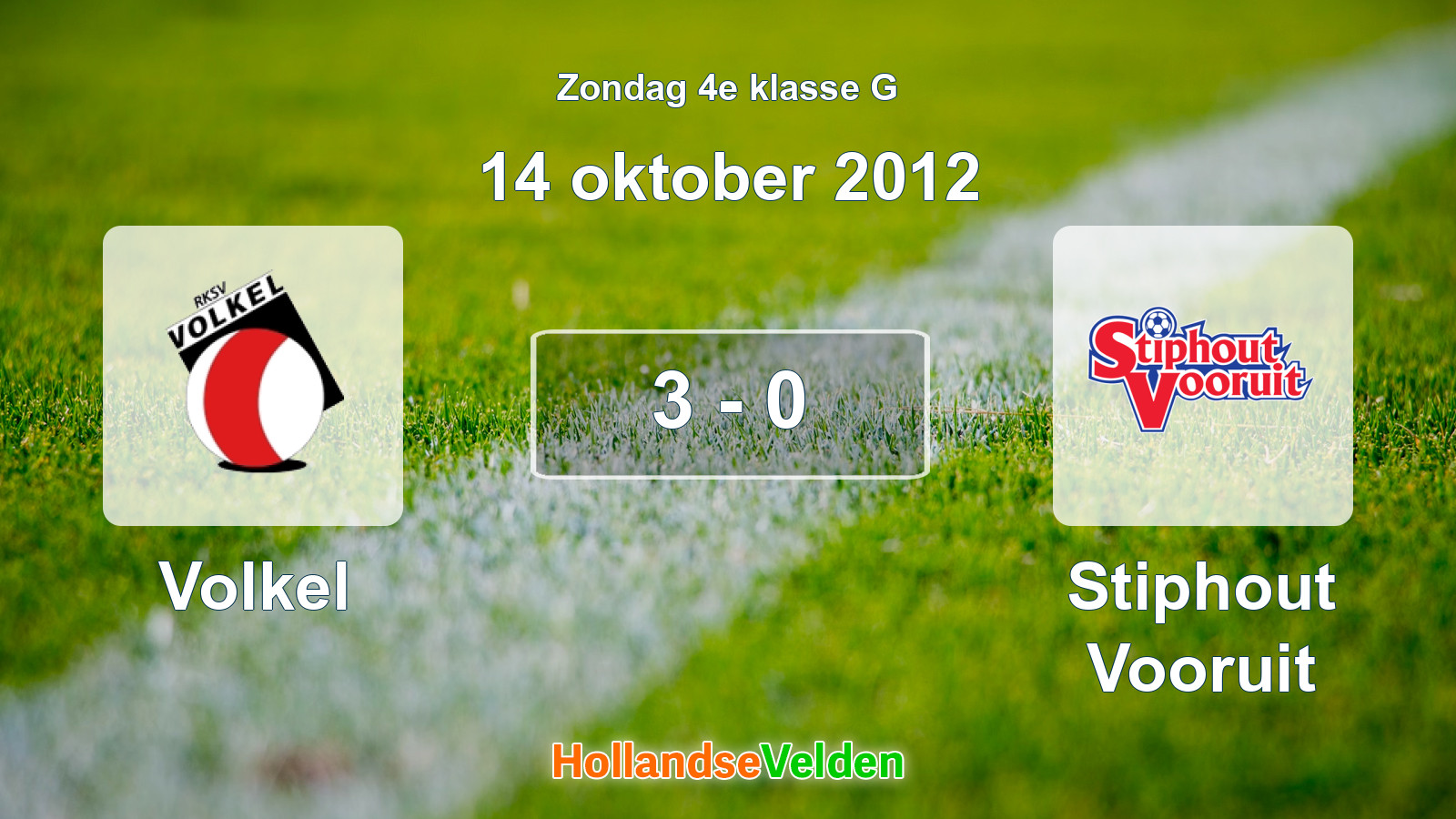 Gespeelde wedstrijd: Volkel - Stiphout Vooruit 3 - 0 (14 oktober 2012)
