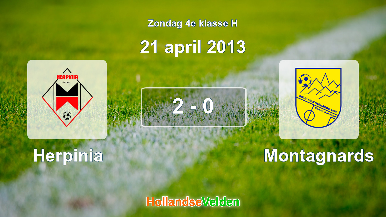 Gespeelde wedstrijd: Herpinia - Montagnards 2 - 0 (21 april 2013)