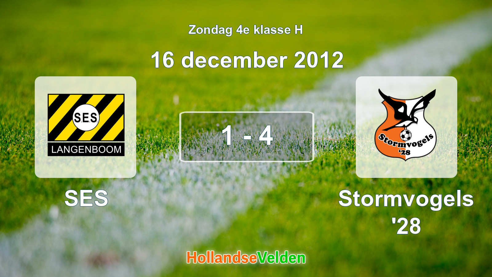 Gespeelde wedstrijd: SES - Stormvogels '28 1 - 4 (16 december 2012)