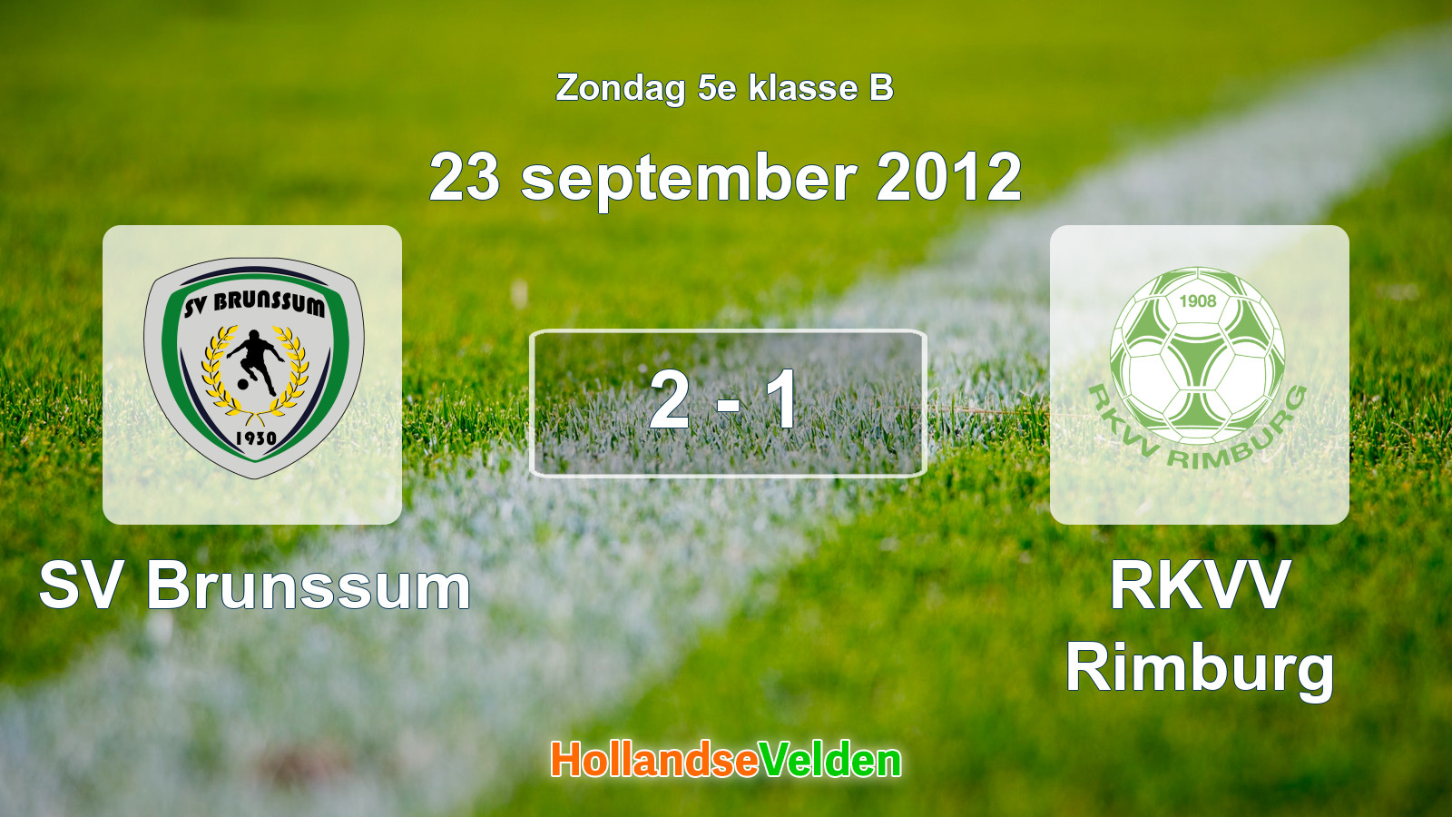 Gespeelde wedstrijd: SV Brunssum - RKVV Rimburg 2 - 1 (23 september 2012)