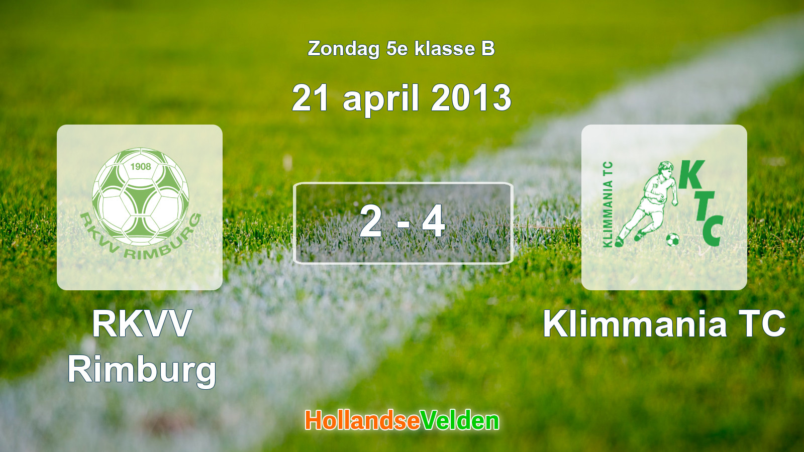Gespeelde wedstrijd: RKVV Rimburg - Klimmania TC 2 - 4 (21 april 2013)