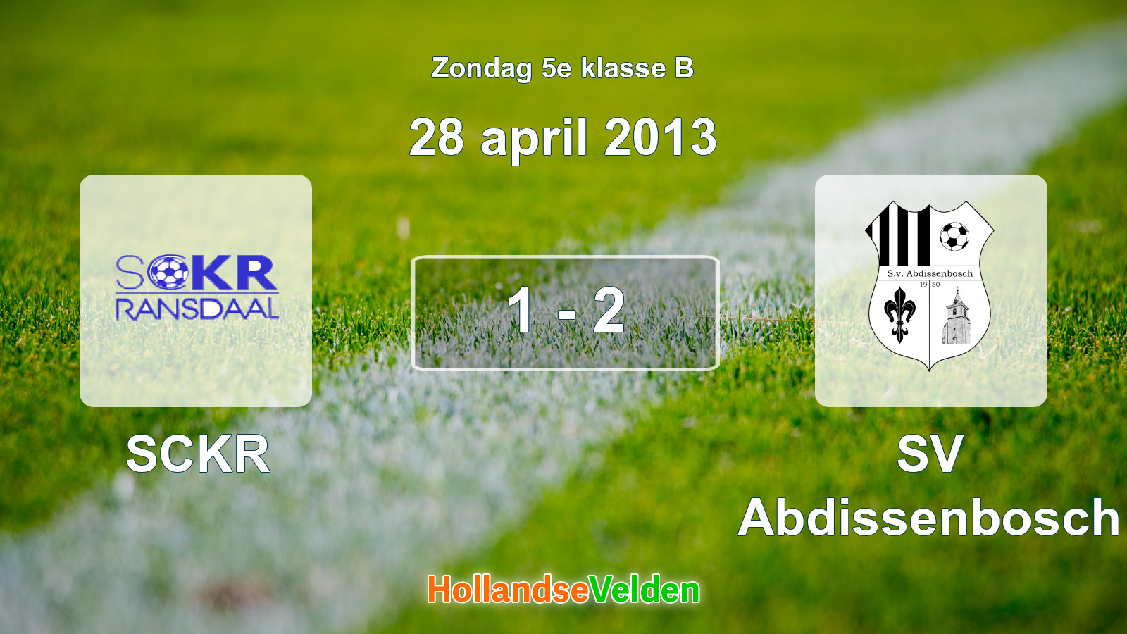Gespeelde wedstrijd: SCKR - SV Abdissenbosch 1 - 2 (28 april 2013)