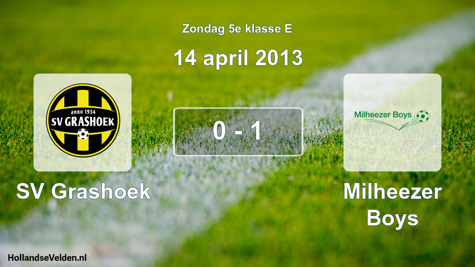 Gespeelde wedstrijd: SV Grashoek - Milheezer Boys 0 - 1 (14 april 2013)