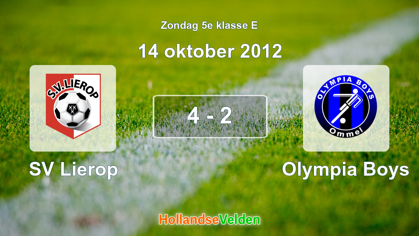 Gespeelde wedstrijd: SV Lierop - Olympia Boys 4 - 2 (14 oktober 2012)