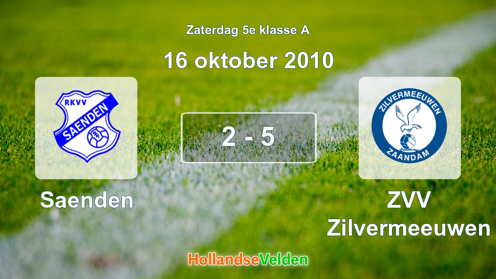 Gespeelde wedstrijd: Saenden - ZVV Zilvermeeuwen 2 - 5 (16 oktober 2010)