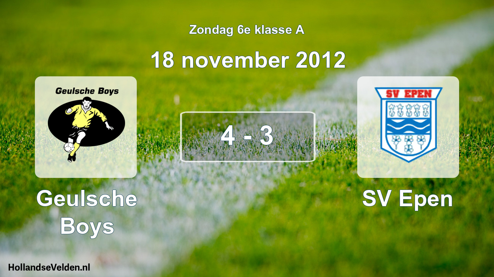Gespeelde wedstrijd: Geulsche Boys - SV Epen 4 - 3 (18 november 2012)