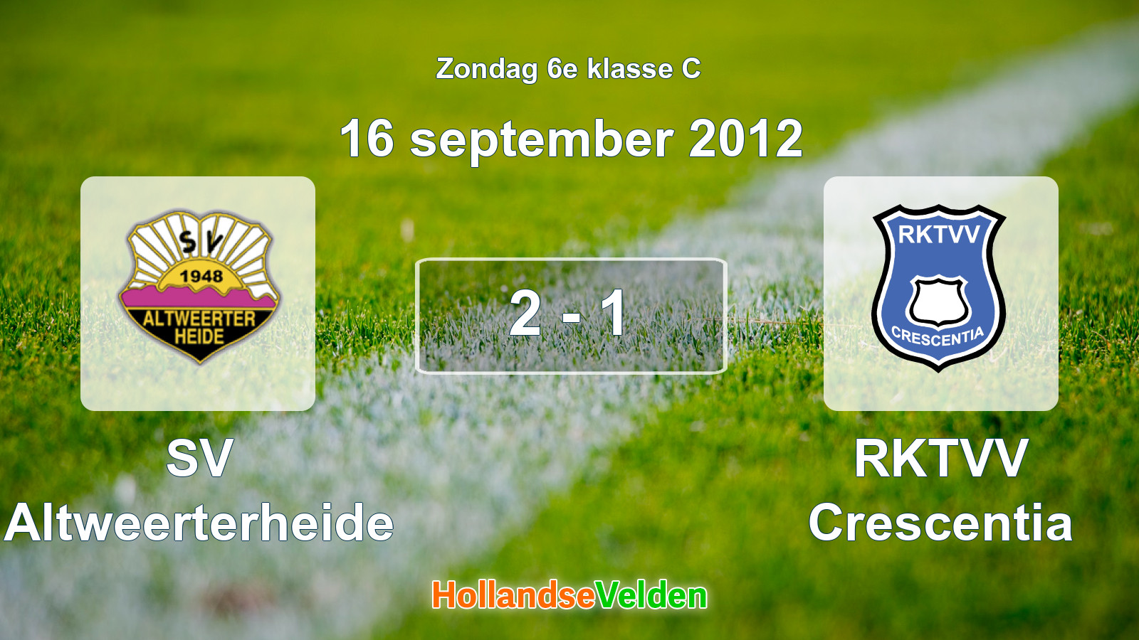 Gespeelde wedstrijd: SV Altweerterheide - RKTVV Crescentia 2 - 1 (16 september 2012)