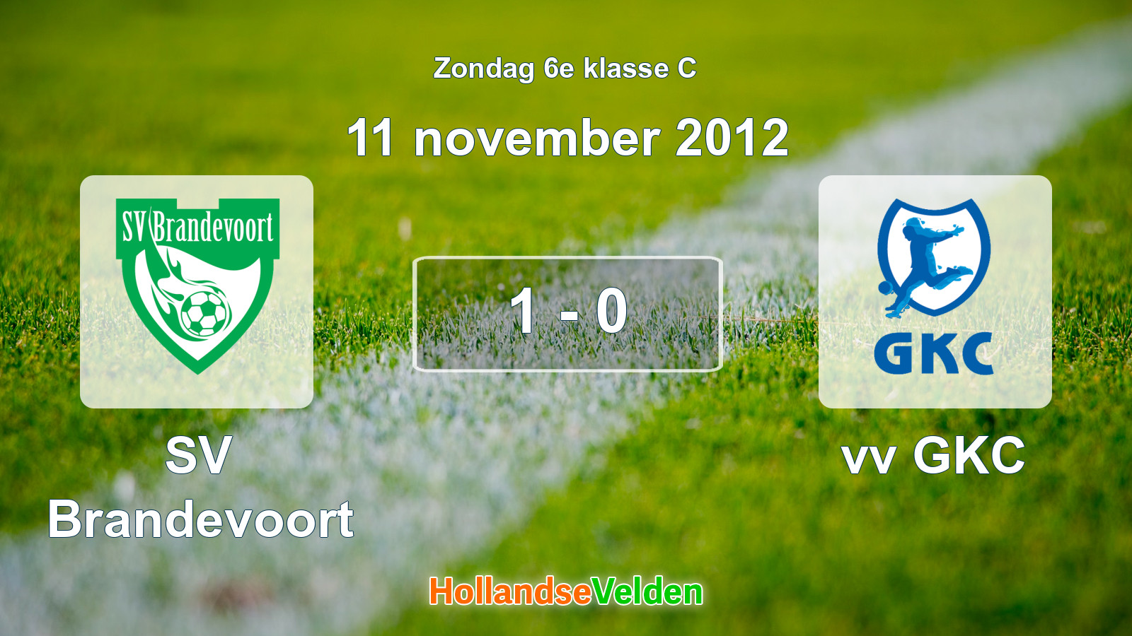 Gespeelde wedstrijd: SV Brandevoort - vv GKC 1 - 0 (11 november 2012)