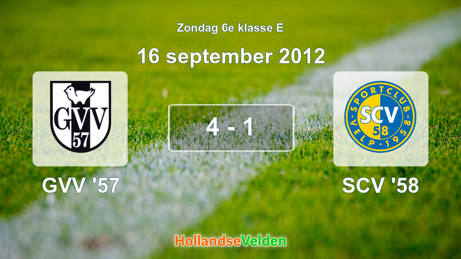Gespeelde wedstrijd: GVV '57 - SCV '58 4 - 1 (16 september 2012)