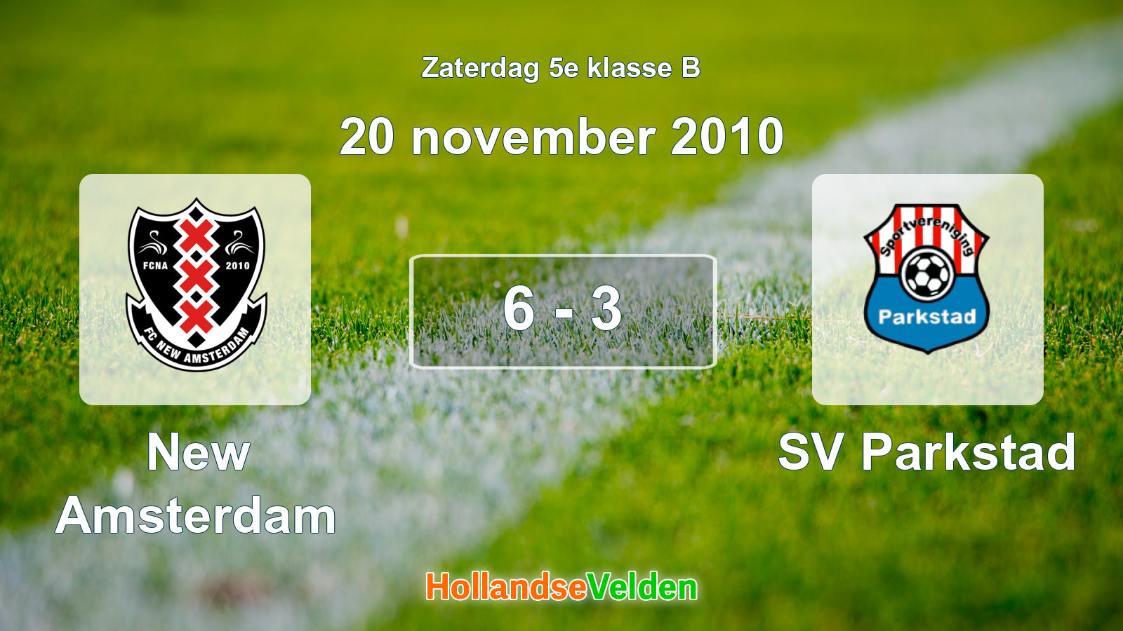 Gespeelde wedstrijd: New Amsterdam - SV Parkstad 6 - 3 (20 november 2010)