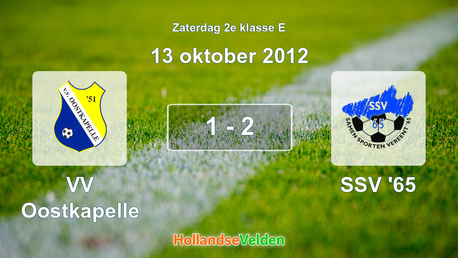 Gespeelde wedstrijd: VV Oostkapelle - SSV '65 1 - 2 (13 oktober 2012)