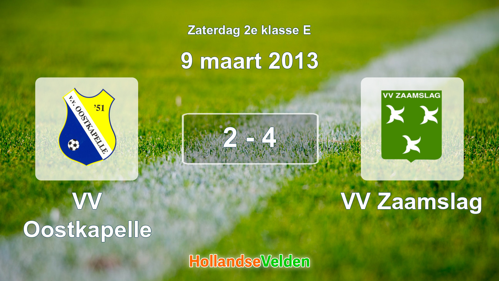 Gespeelde wedstrijd: VV Oostkapelle - VV Zaamslag 2 - 4 (9 maart 2013)