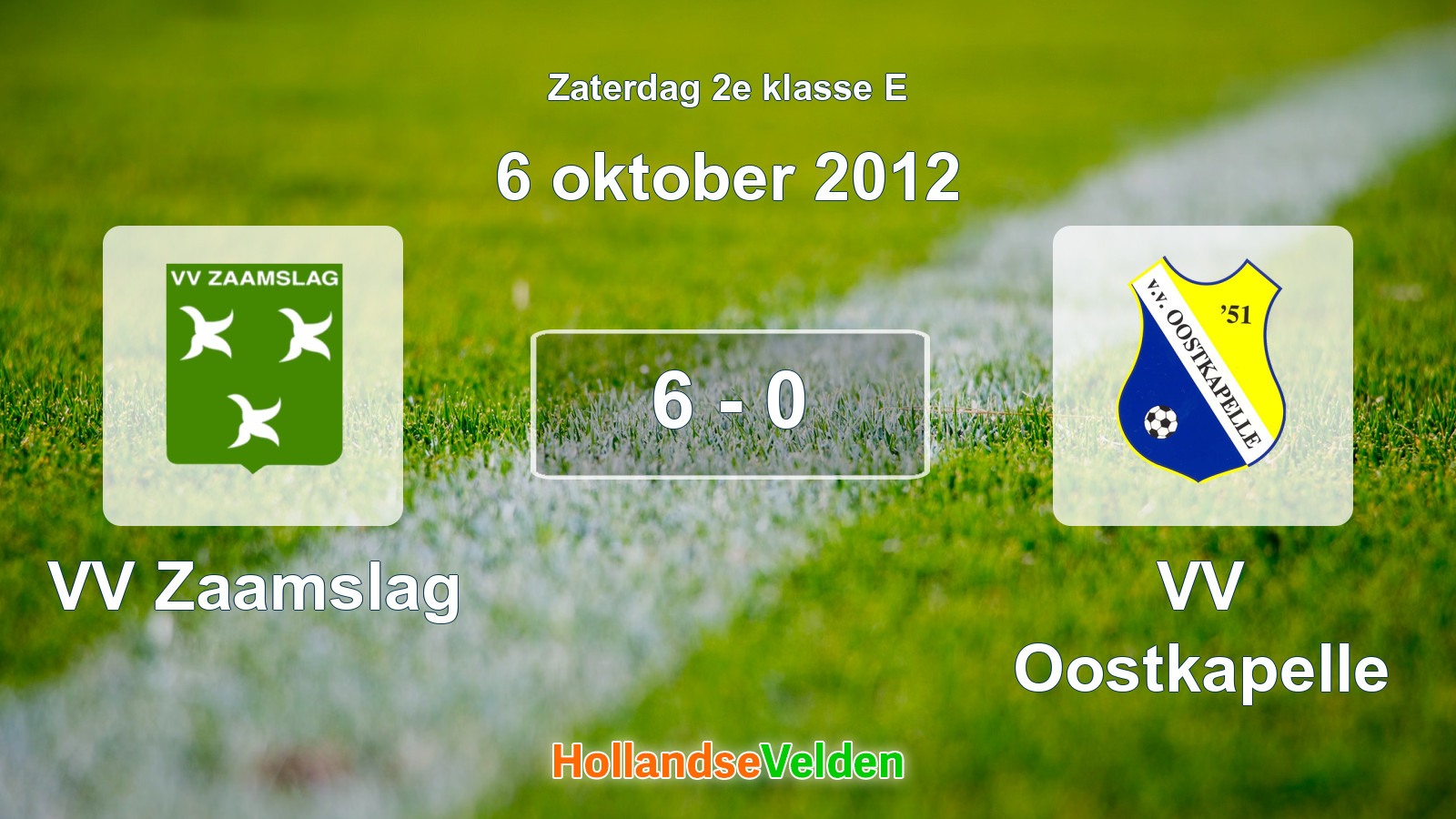 Gespeelde wedstrijd: VV Zaamslag - VV Oostkapelle 6 - 0 (6 oktober 2012)