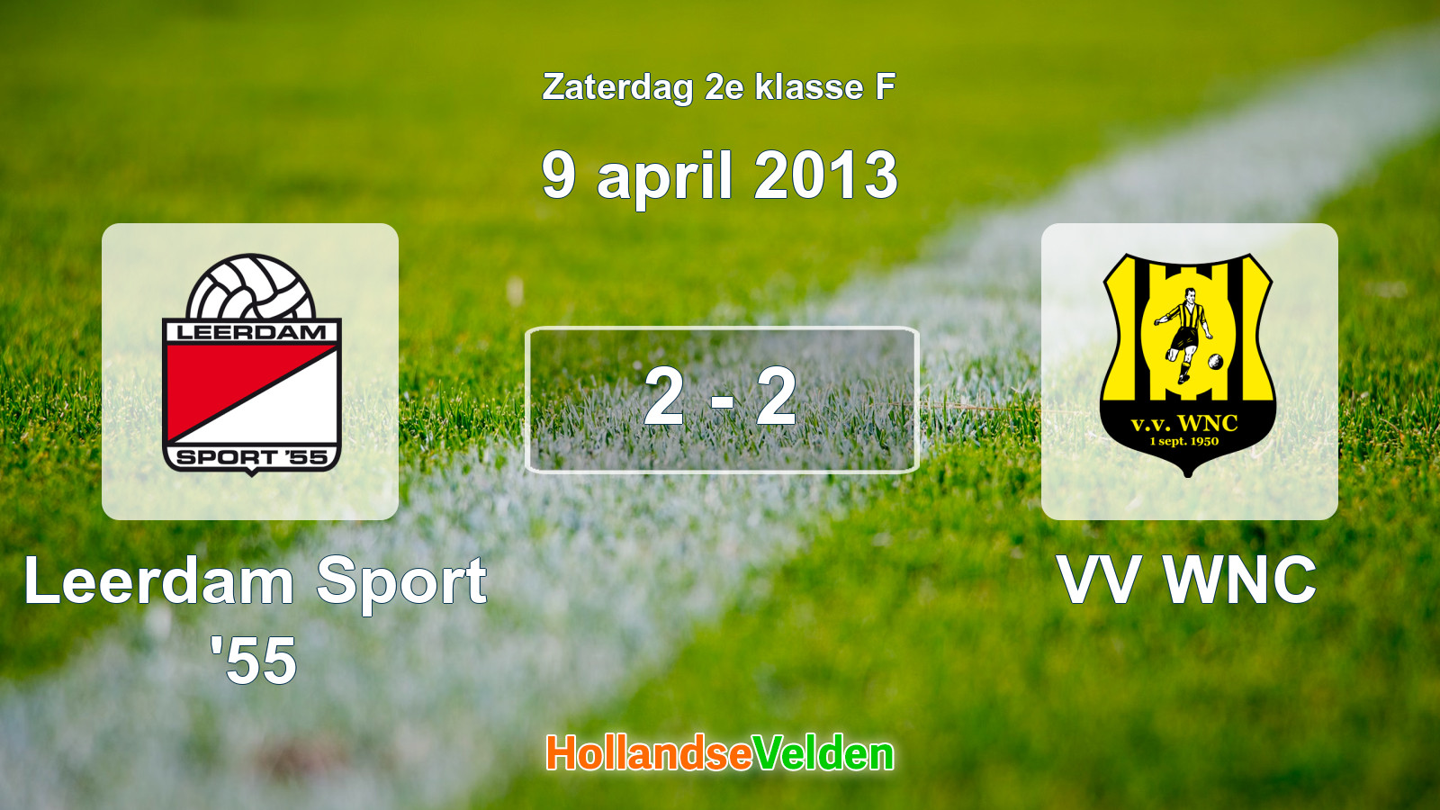 Gespeelde wedstrijd: Leerdam Sport '55 - VV WNC 2 - 2 (9 april 2013)