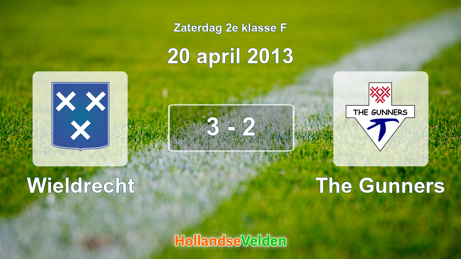 Gespeelde wedstrijd: Wieldrecht - The Gunners 3 - 2 (20 april 2013)