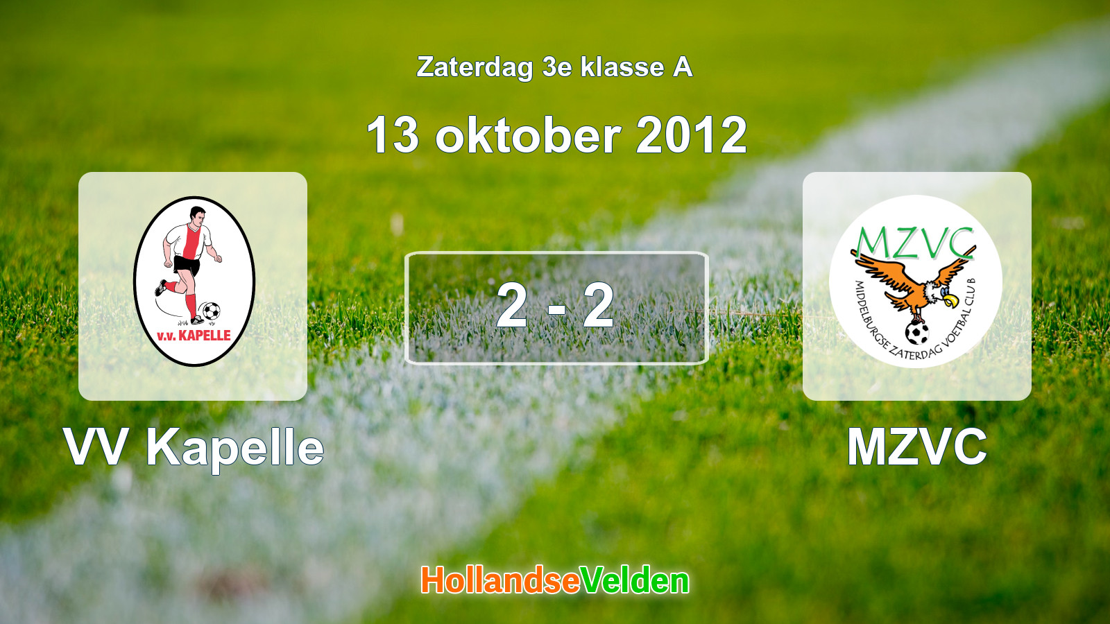 Gespeelde wedstrijd: VV Kapelle - MZVC 2 - 2 (13 oktober 2012)