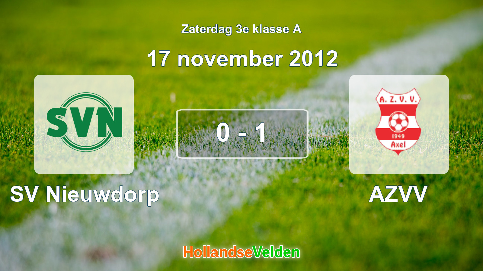 Gespeelde wedstrijd: SV Nieuwdorp - AZVV 0 - 1 (17 november 2012)