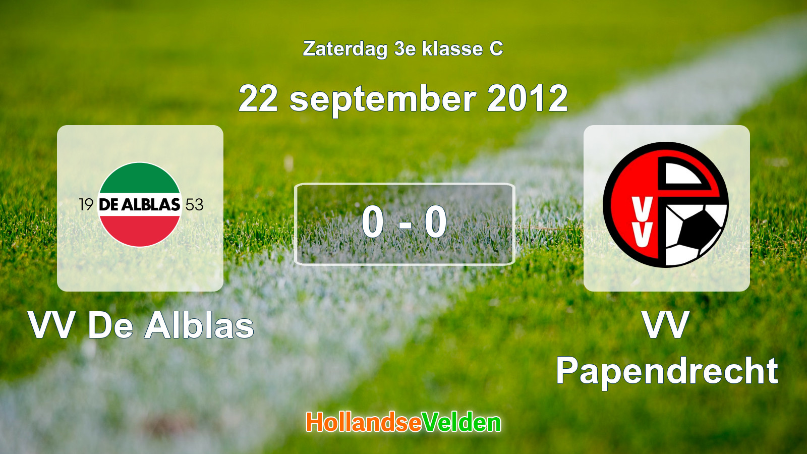 Gespeelde wedstrijd: VV De Alblas - VV Papendrecht 0 - 0 (22 september 2012)