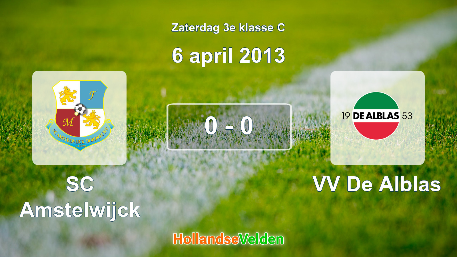 Gespeelde wedstrijd: SC Amstelwijck - VV De Alblas 0 - 0 (6 april 2013)