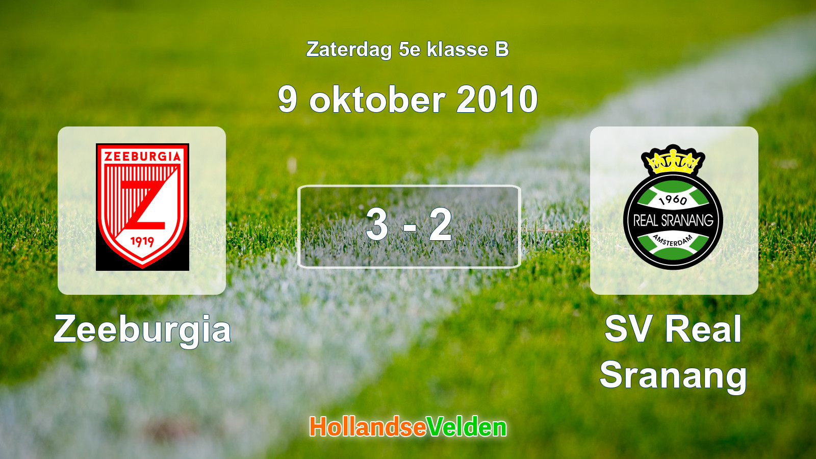Gespeelde wedstrijd: Zeeburgia - SV Real Sranang 3 - 2 (9 oktober 2010)