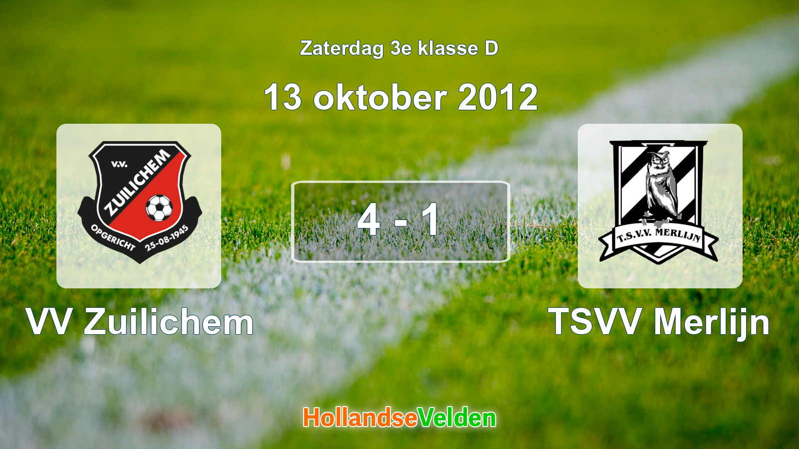 Gespeelde wedstrijd: VV Zuilichem - TSVV Merlijn 4 - 1 (13 oktober 2012)