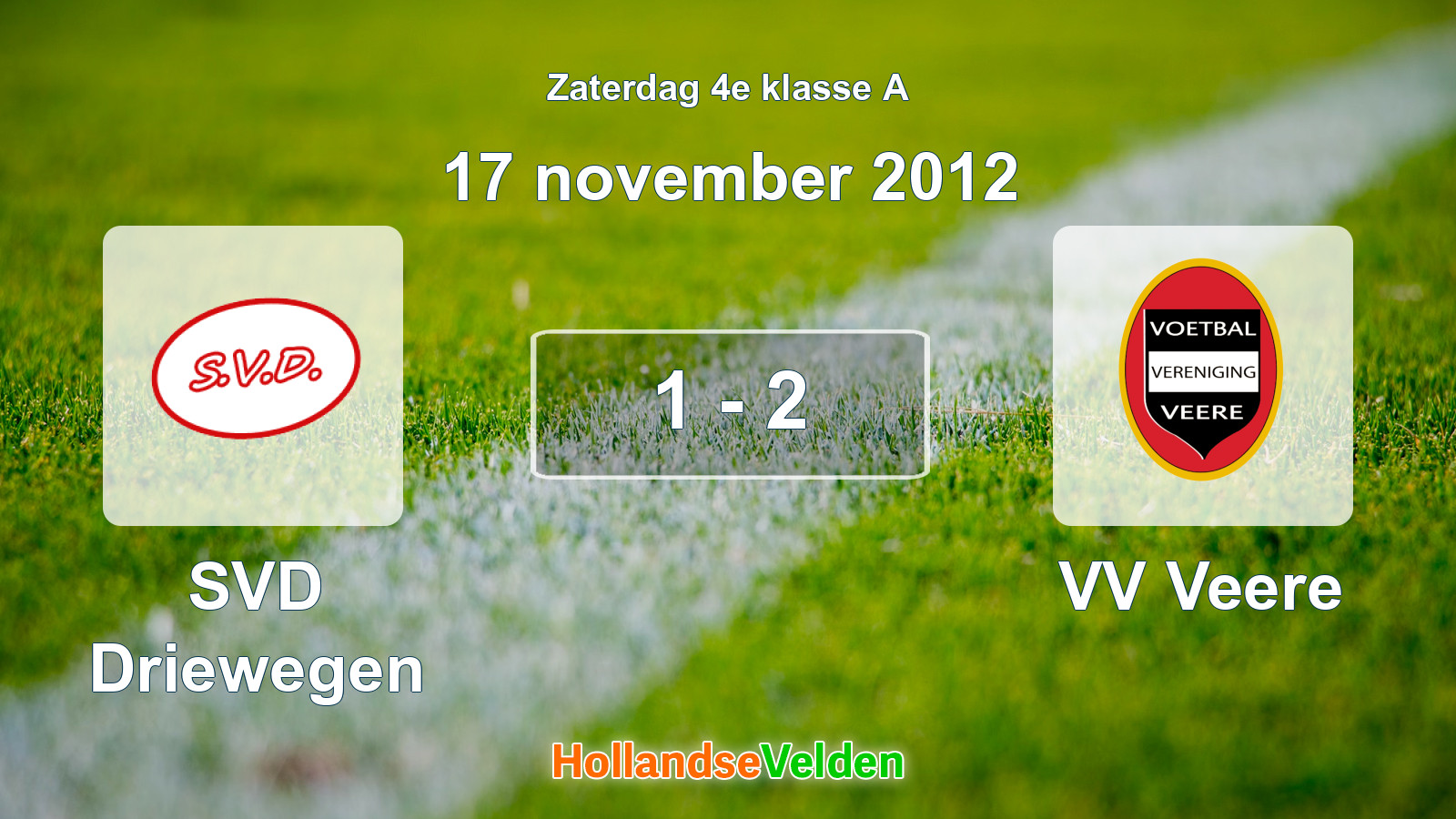 Gespeelde wedstrijd: SVD Driewegen - VV Veere 1 - 2 (17 november 2012)