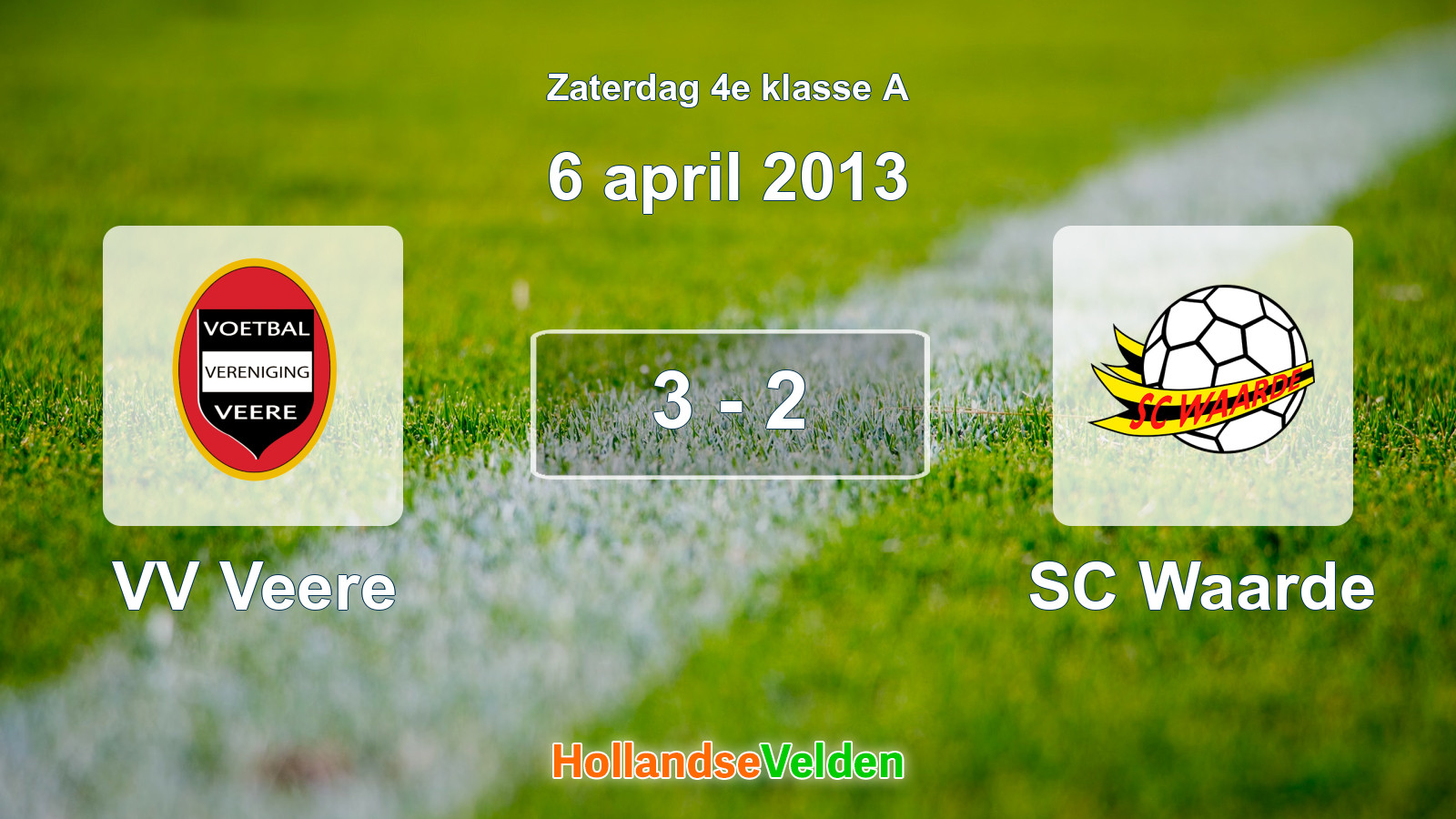 Gespeelde wedstrijd: VV Veere - SC Waarde 3 - 2 (6 april 2013)