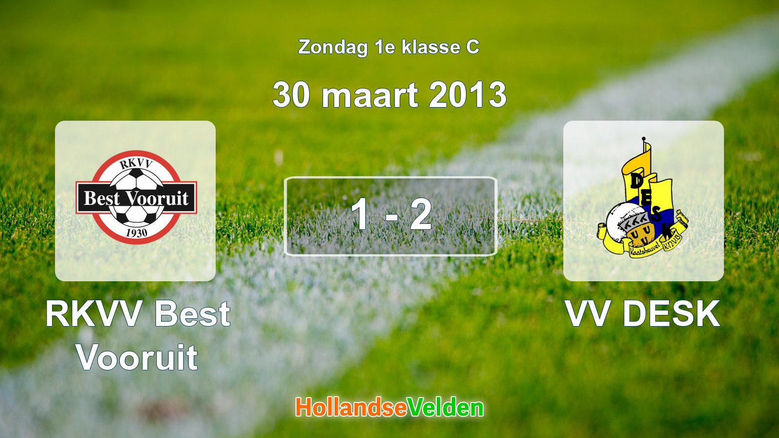Gespeelde wedstrijd: RKVV Best Vooruit - VV DESK 1 - 2 (30 maart 2013)