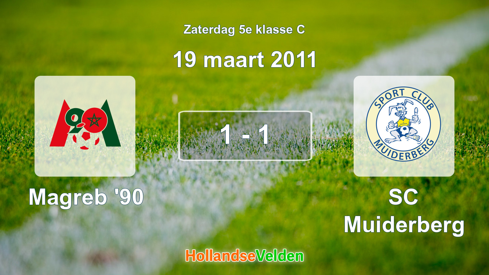 Gespeelde wedstrijd: Magreb '90 - SC Muiderberg 1 - 1 (19 maart 2011)