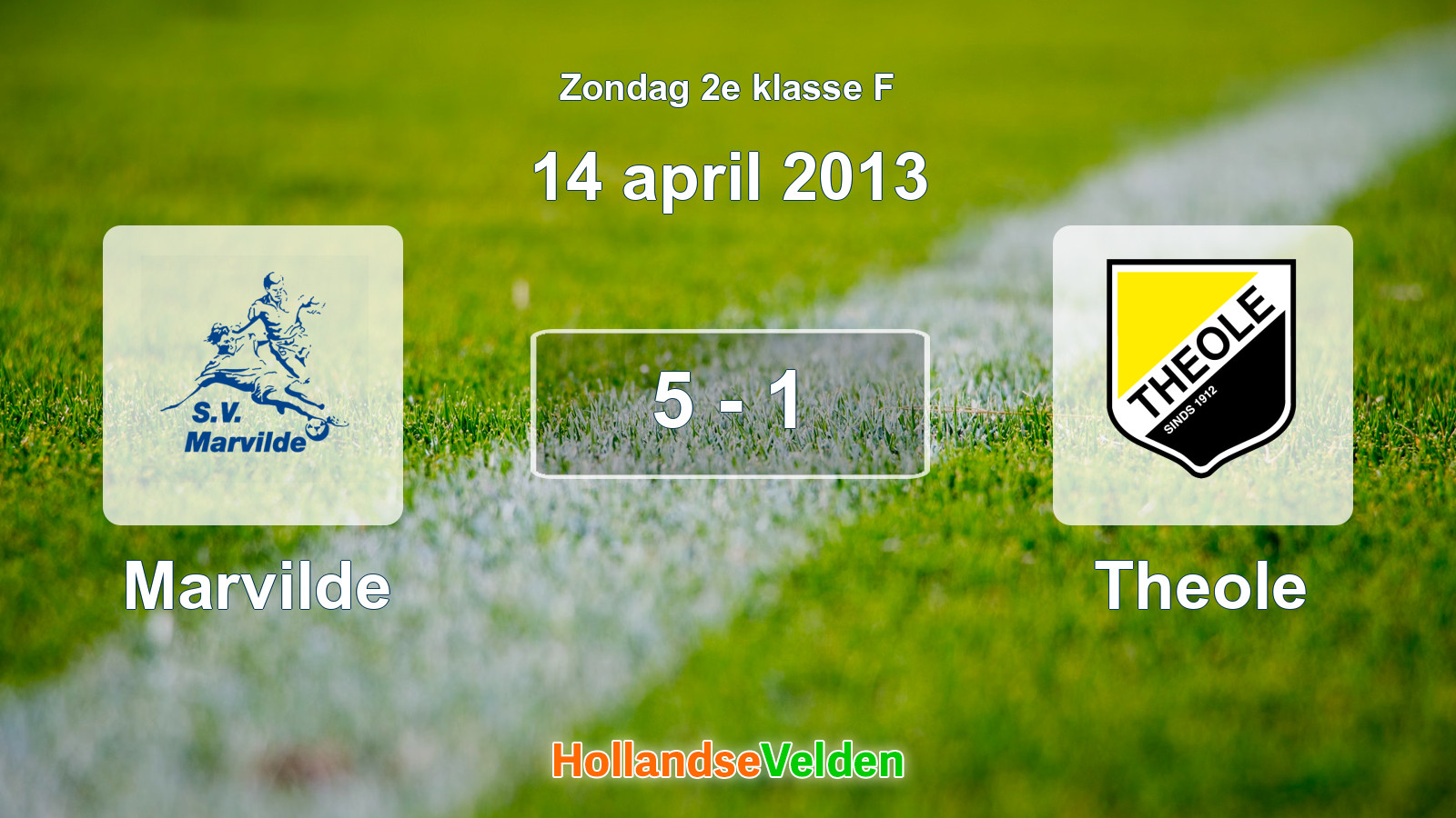 Gespeelde wedstrijd: Marvilde - Theole 5 - 1 (14 april 2013)