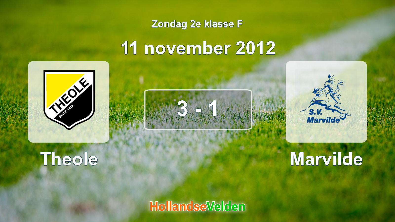 Gespeelde wedstrijd: Theole - Marvilde 3 - 1 (11 november 2012)