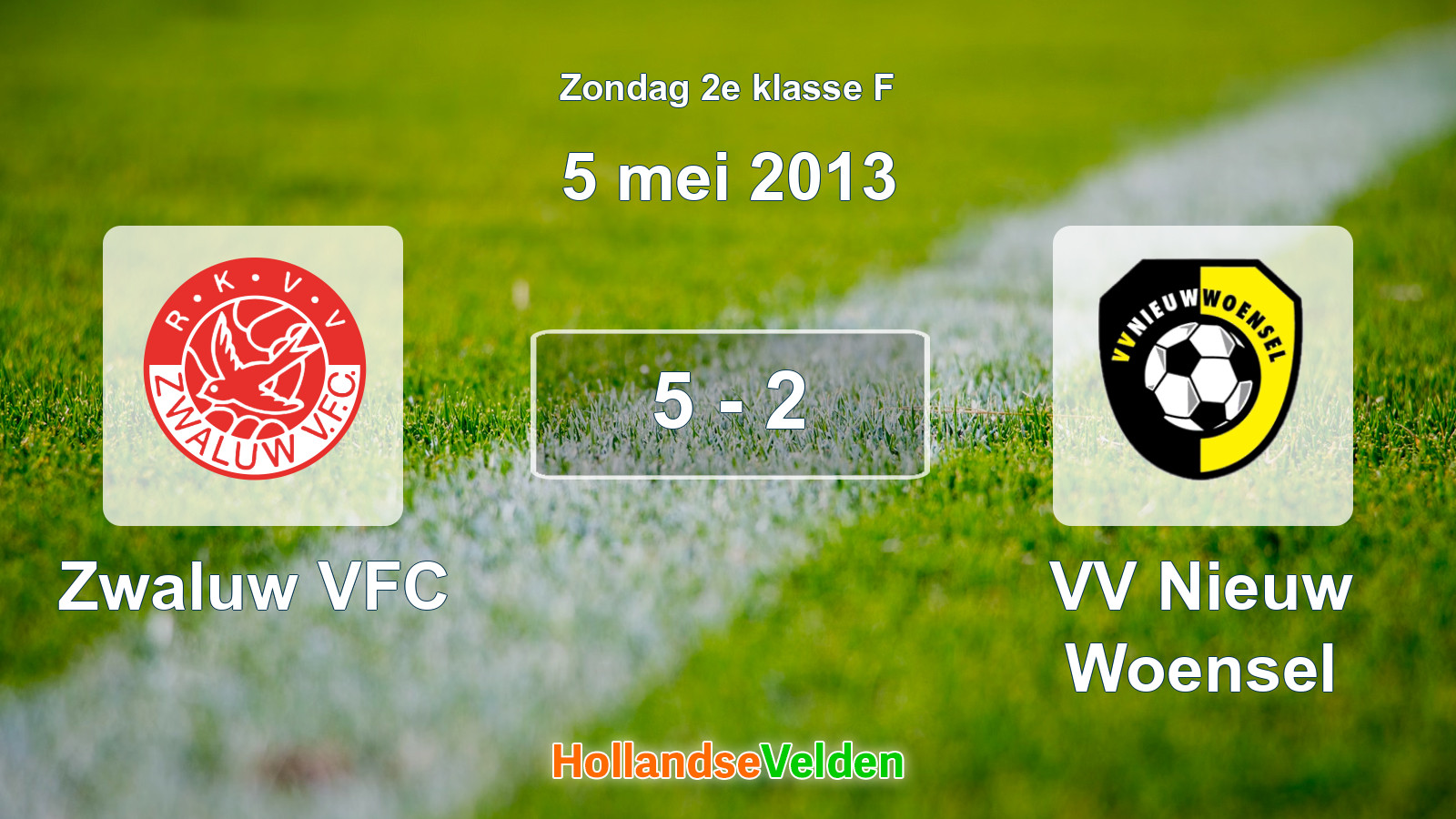 Gespeelde wedstrijd: Zwaluw VFC - VV Nieuw Woensel 5 - 2 (5 mei 2013)