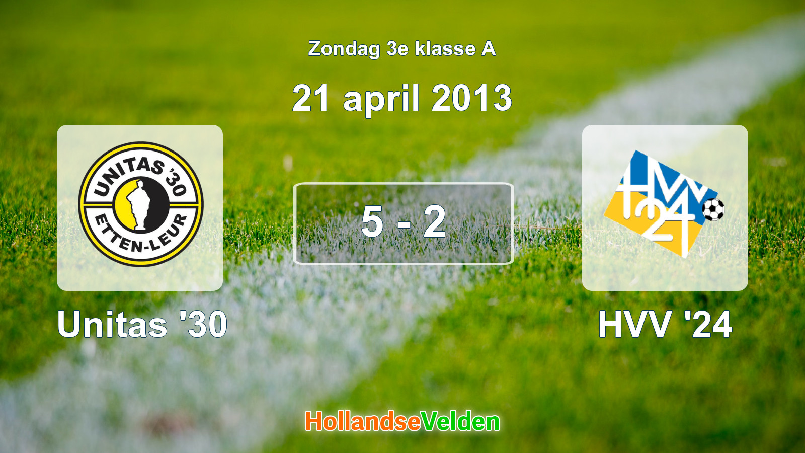 Gespeelde wedstrijd: Unitas '30 - HVV '24 5 - 2 (21 april 2013)