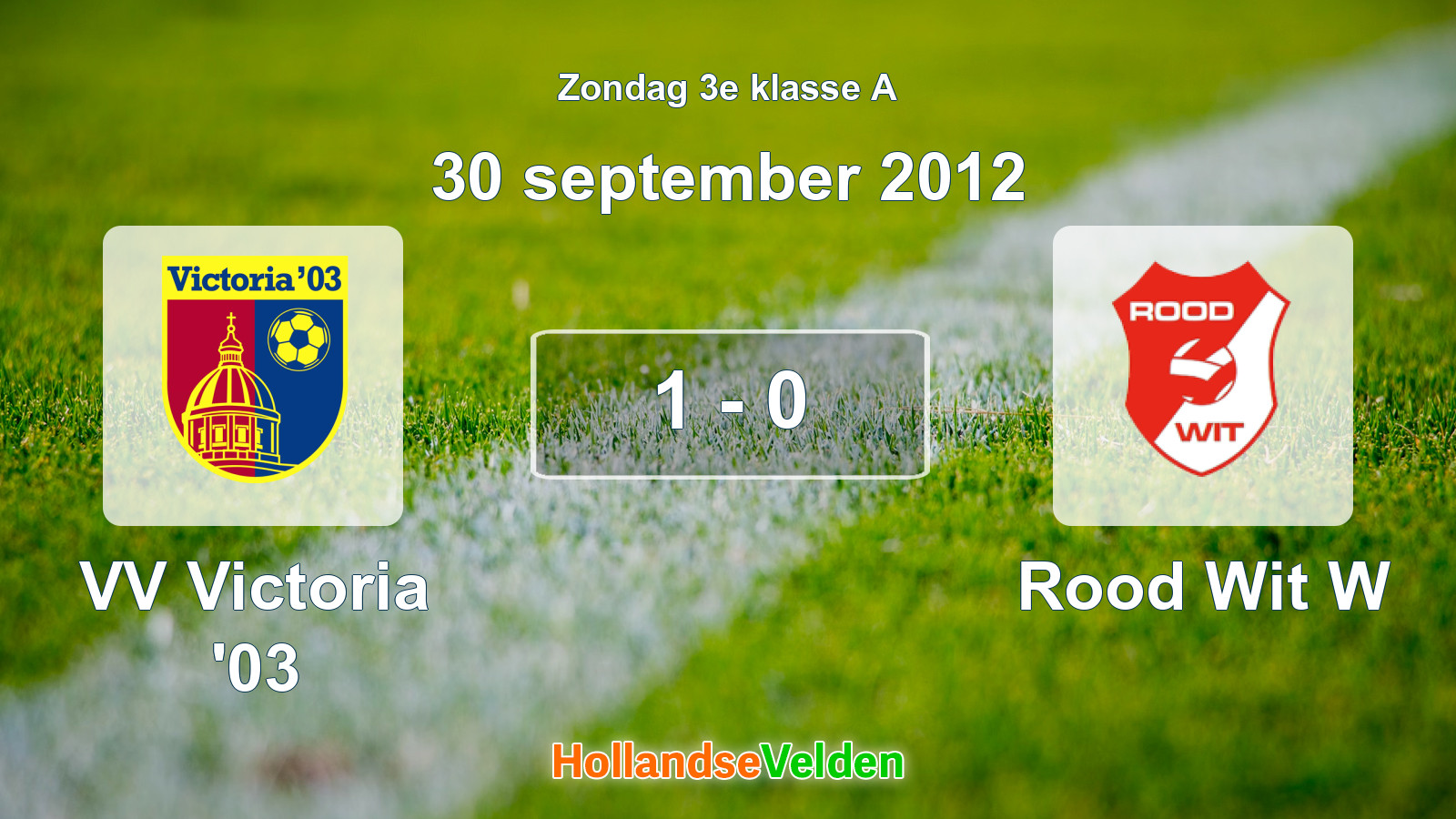 Gespeelde wedstrijd: VV Victoria '03 - Rood Wit W 1 - 0 (30 september 2012)