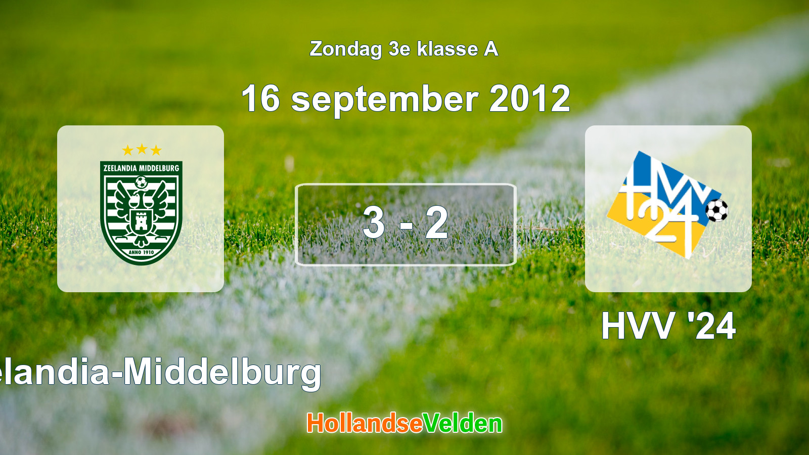 Gespeelde wedstrijd: Zeelandia-Middelburg - HVV '24 3 - 2 (16 september 2012)