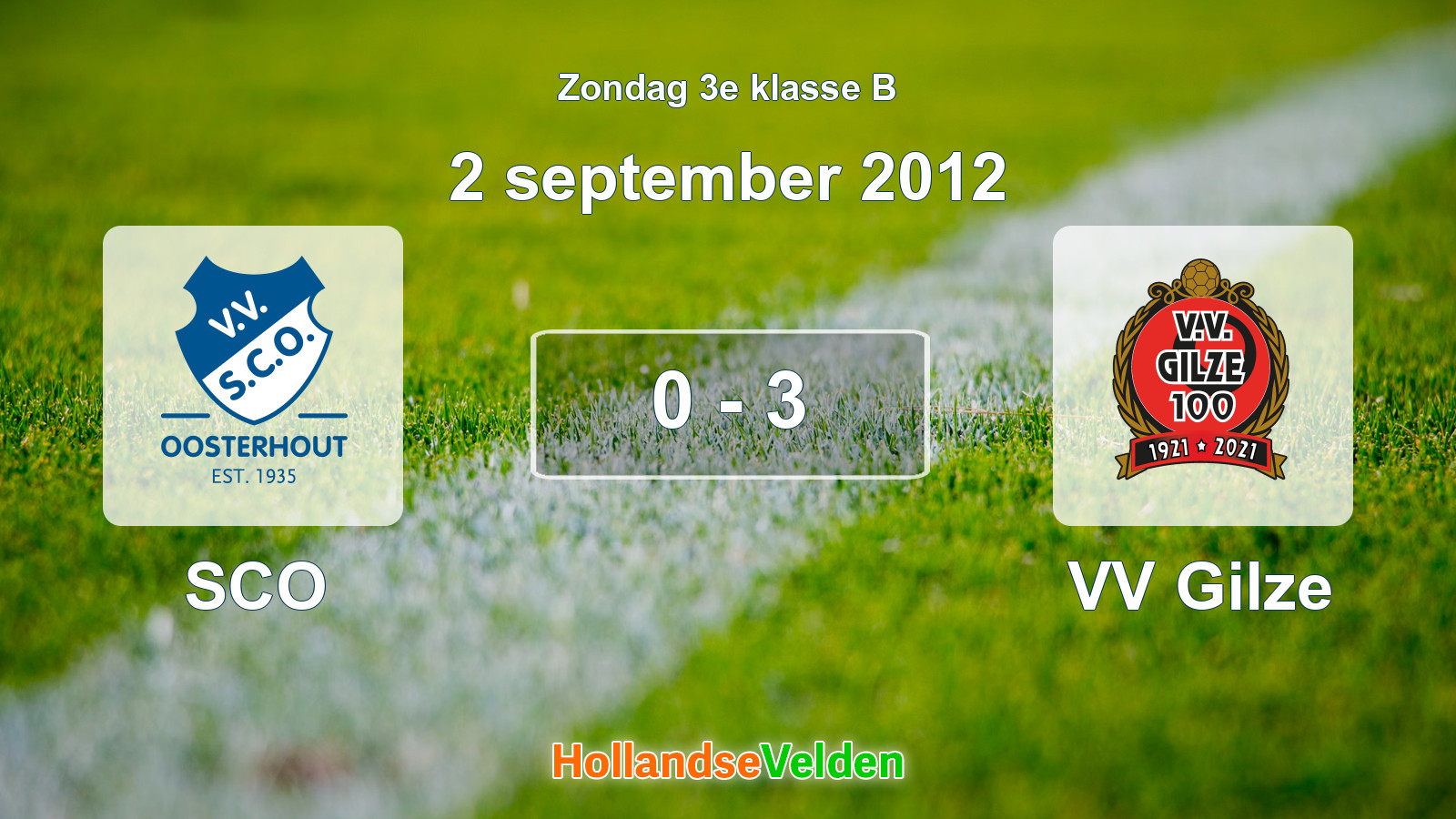 Gespeelde wedstrijd: SCO - VV Gilze 0 - 3 (2 september 2012)