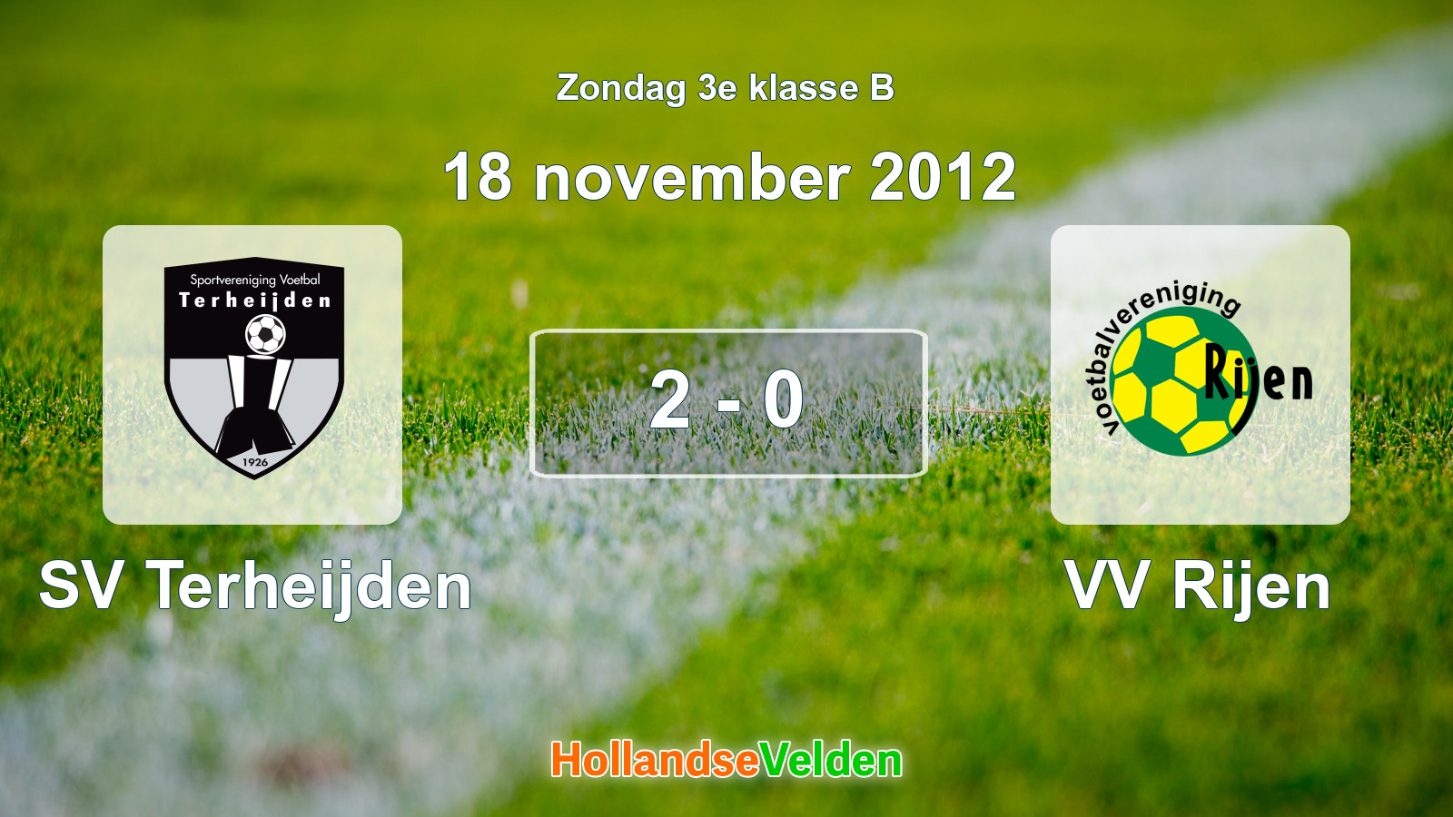 Gespeelde wedstrijd: SV Terheijden - VV Rijen 2 - 0 (18 november 2012)