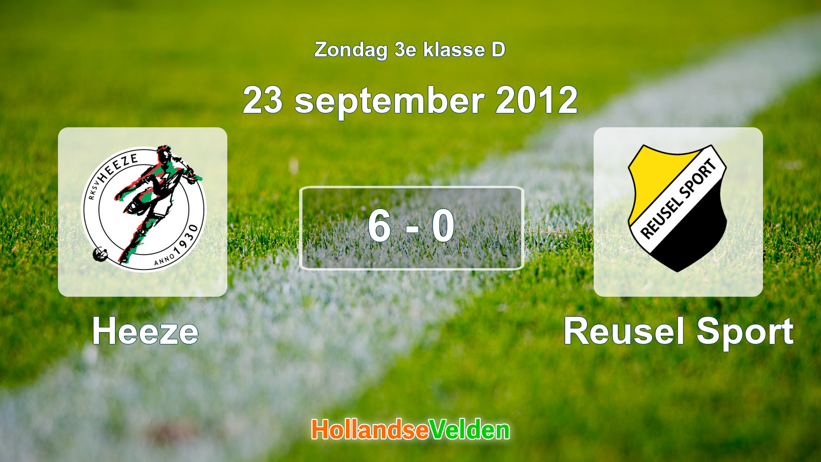 Gespeelde wedstrijd: Heeze - Reusel Sport 6 - 0 (23 september 2012)