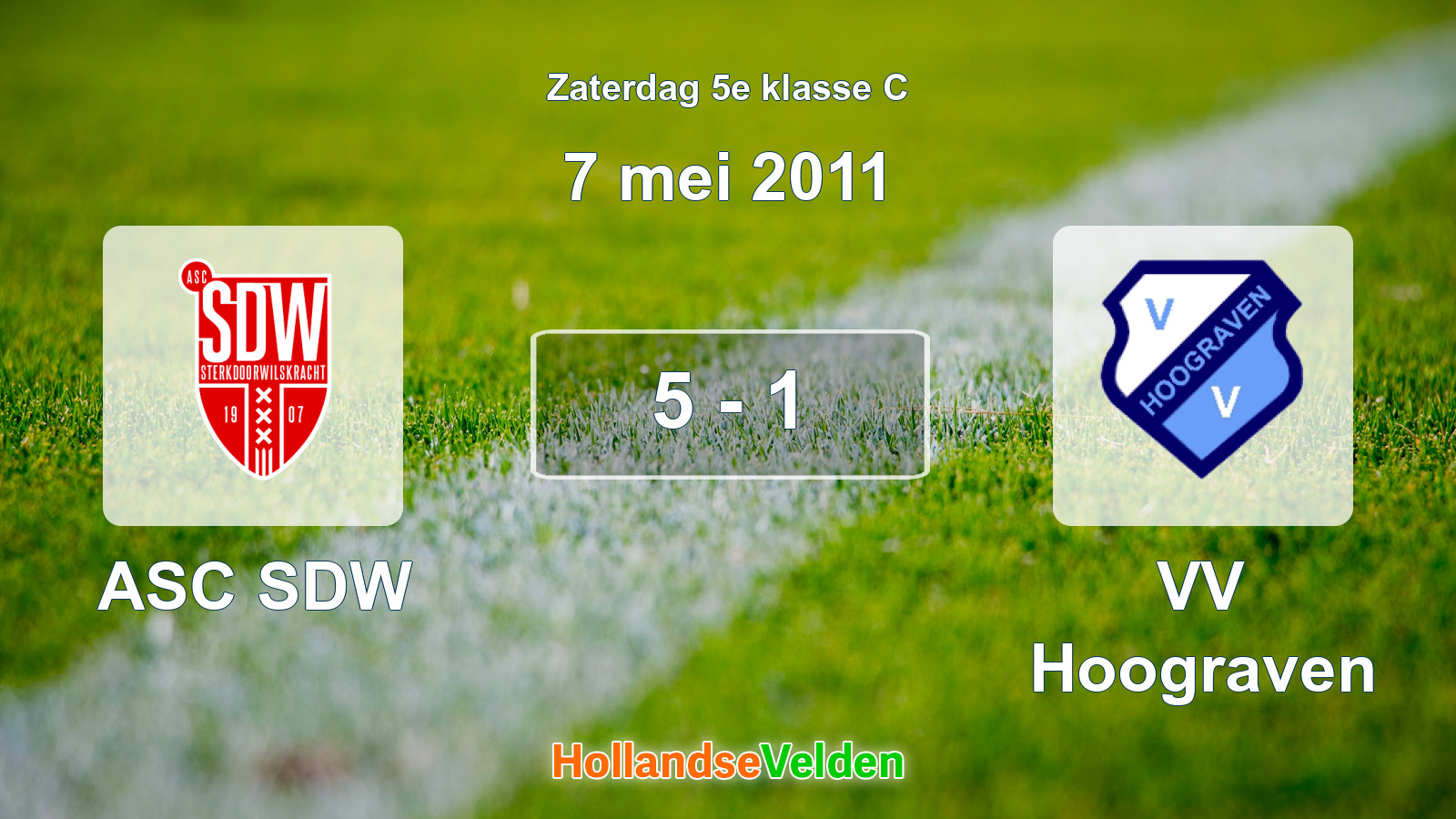 Gespeelde wedstrijd: ASC SDW - VV Hoograven 5 - 1 (7 mei 2011)