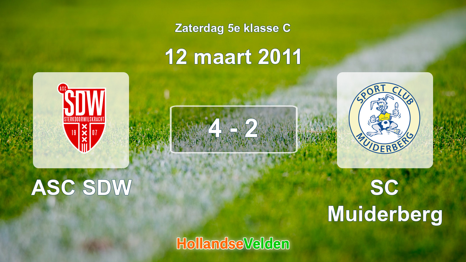 Gespeelde wedstrijd: ASC SDW - SC Muiderberg 4 - 2 (12 maart 2011)