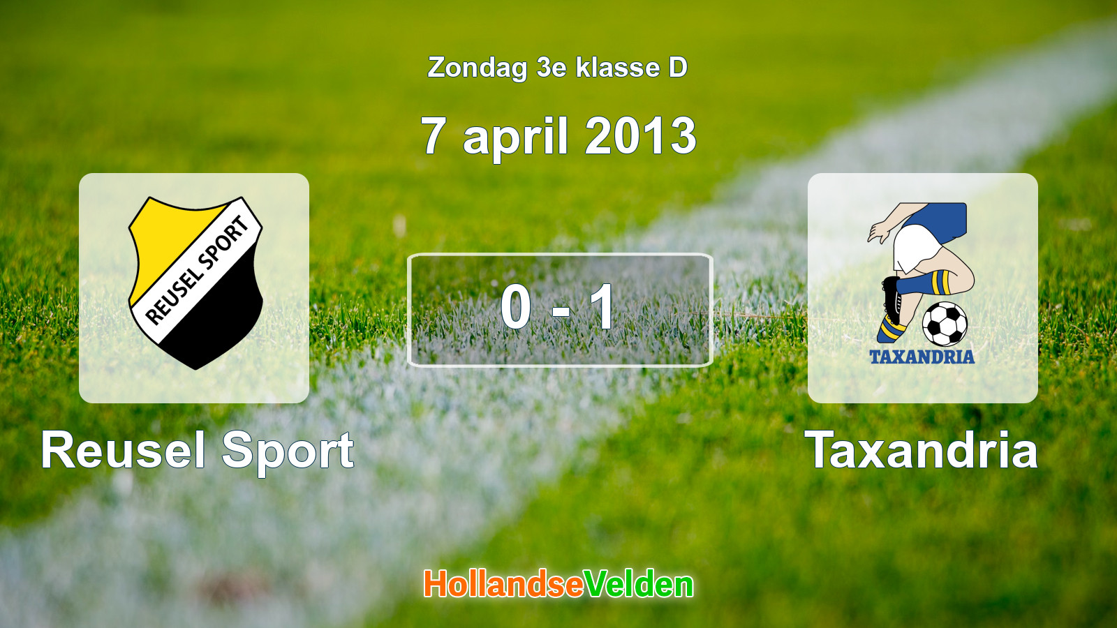 Gespeelde wedstrijd: Reusel Sport - Taxandria 0 - 1 (7 april 2013)