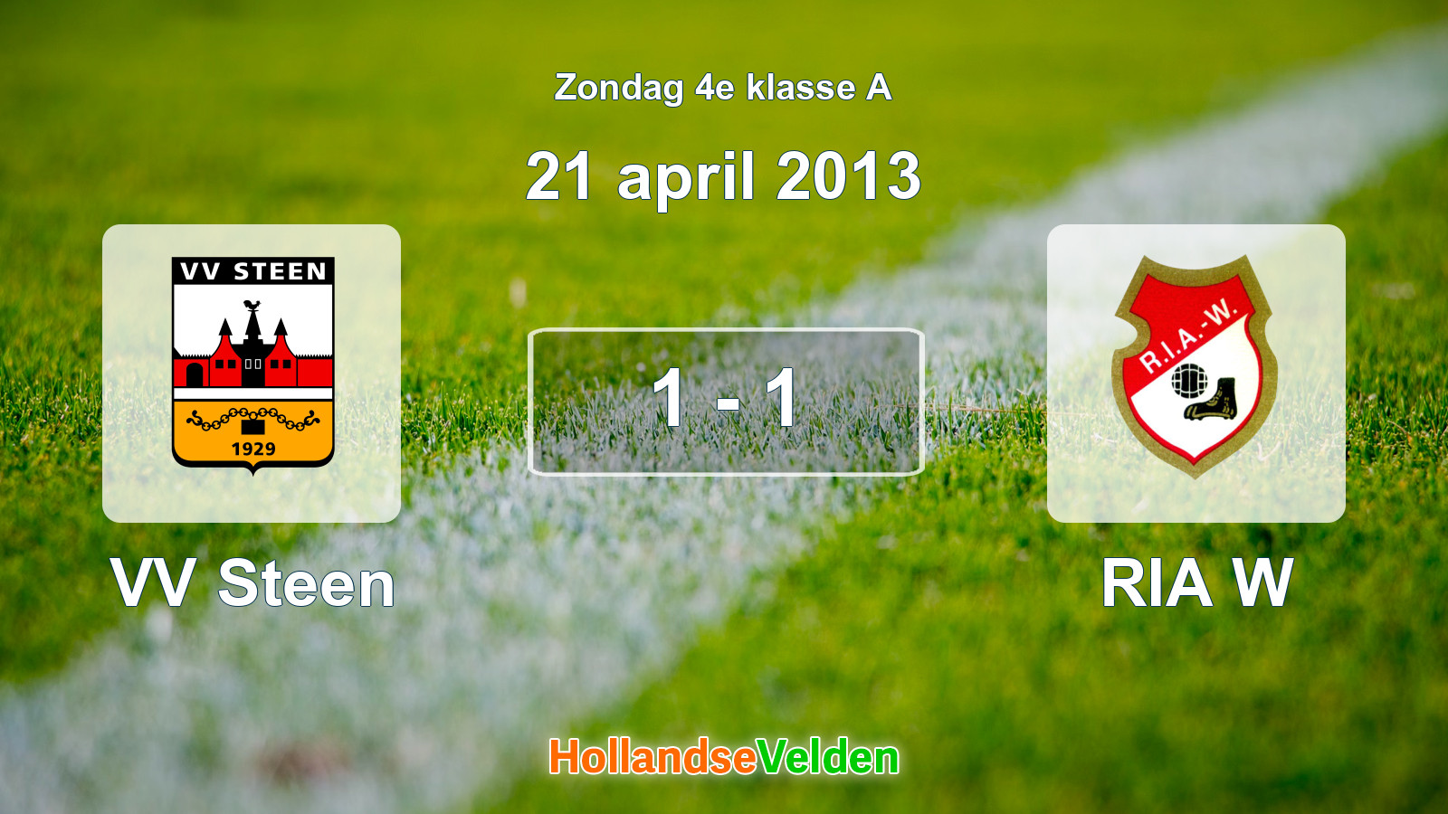 Gespeelde wedstrijd: VV Steen - RIA W 1 - 1 (21 april 2013)