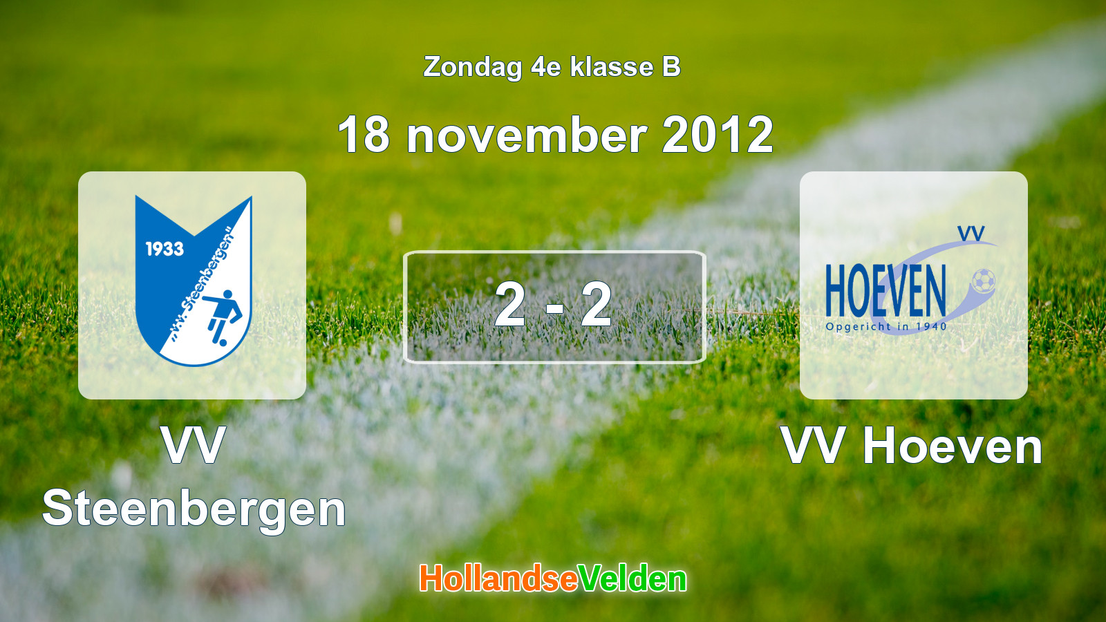 Gespeelde wedstrijd: VV Steenbergen - VV Hoeven 2 - 2 (18 november 2012)