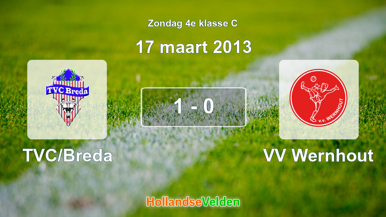 Gespeelde wedstrijd: TVC/Breda - VV Wernhout 1 - 0 (17 maart 2013)